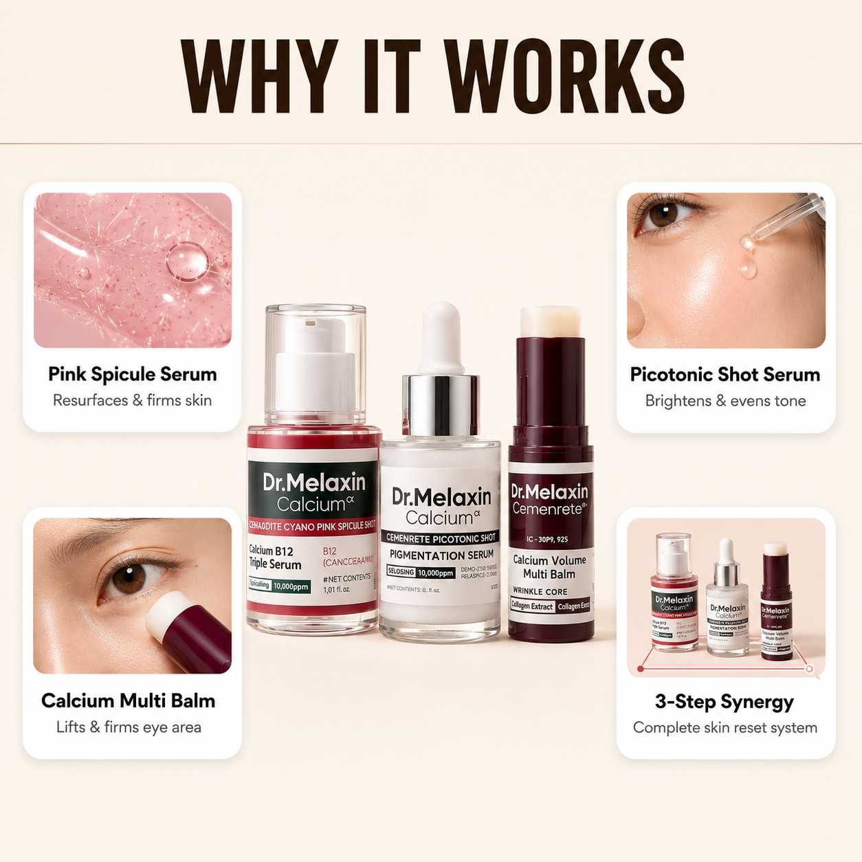 Dr.Melaxin Cemenrete Lumi Pore & Spot Duo + Calcium Multi Balm Stick
